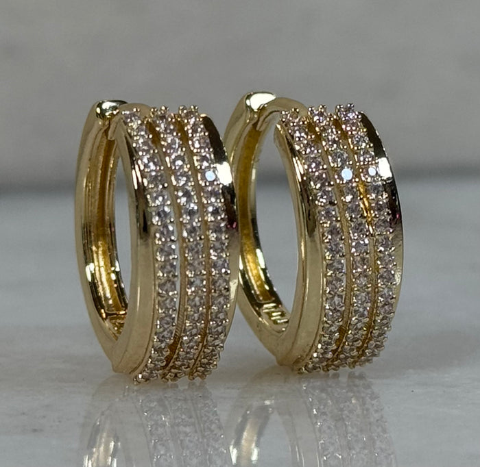 CZ Hoop Earrings Style 9