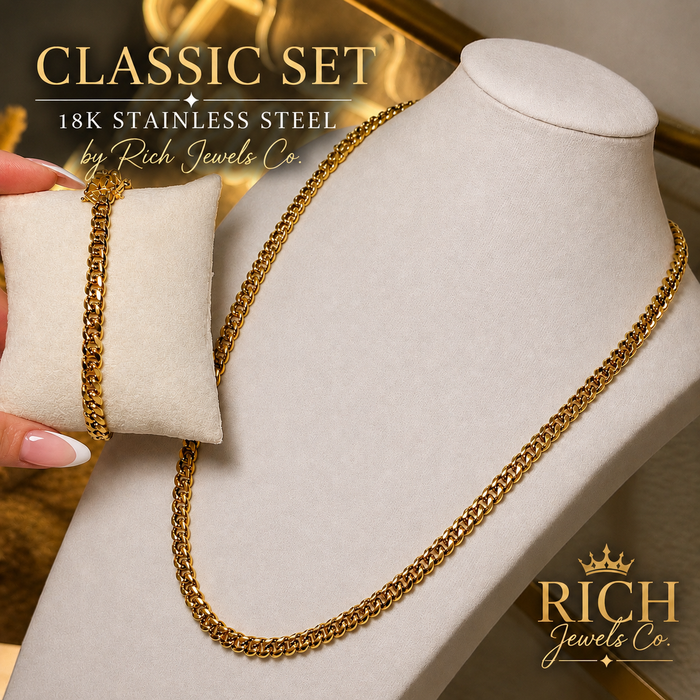 Cuban set 22”chain and 8 1/2” bracelet