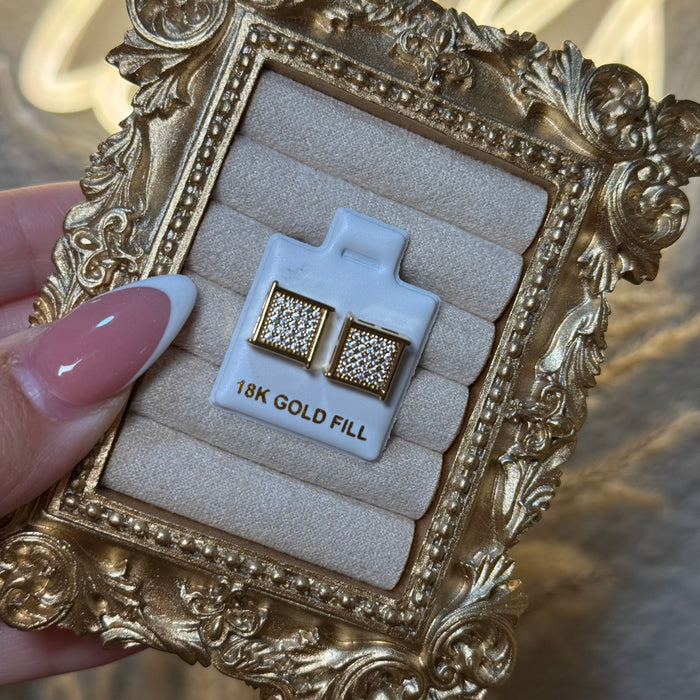 Square Diamond Earrings Style 11
