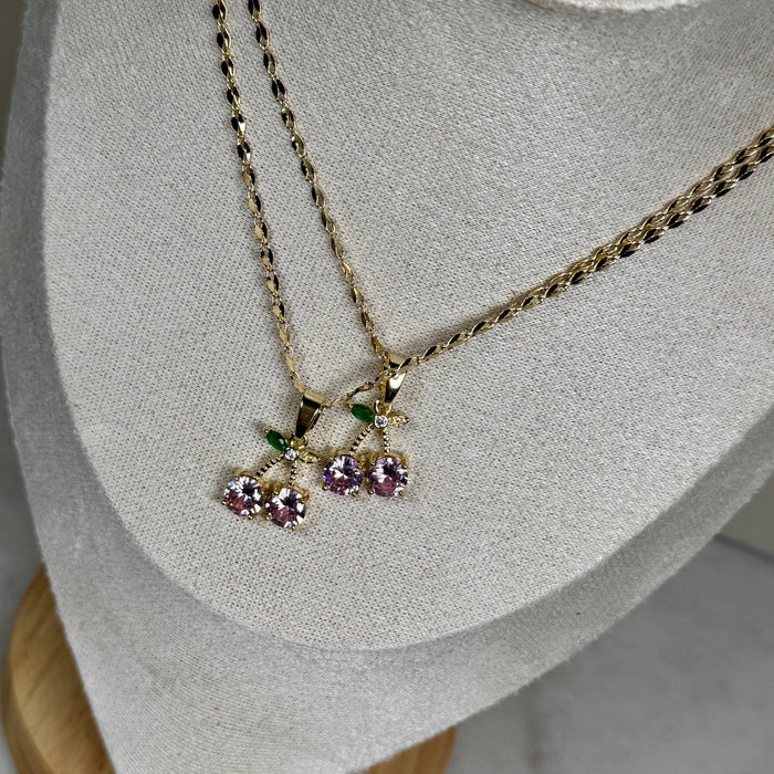 Pink Cherry Necklace
