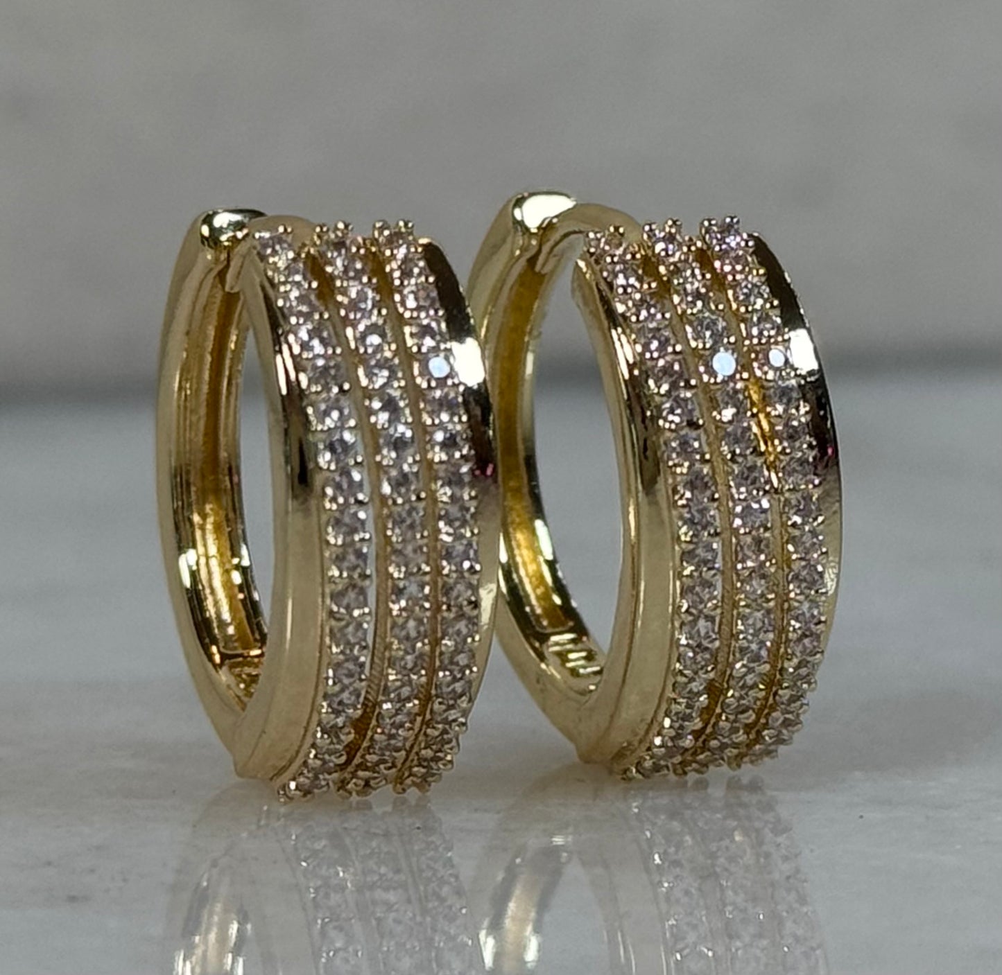 CZ Hoop Earrings Style 9
