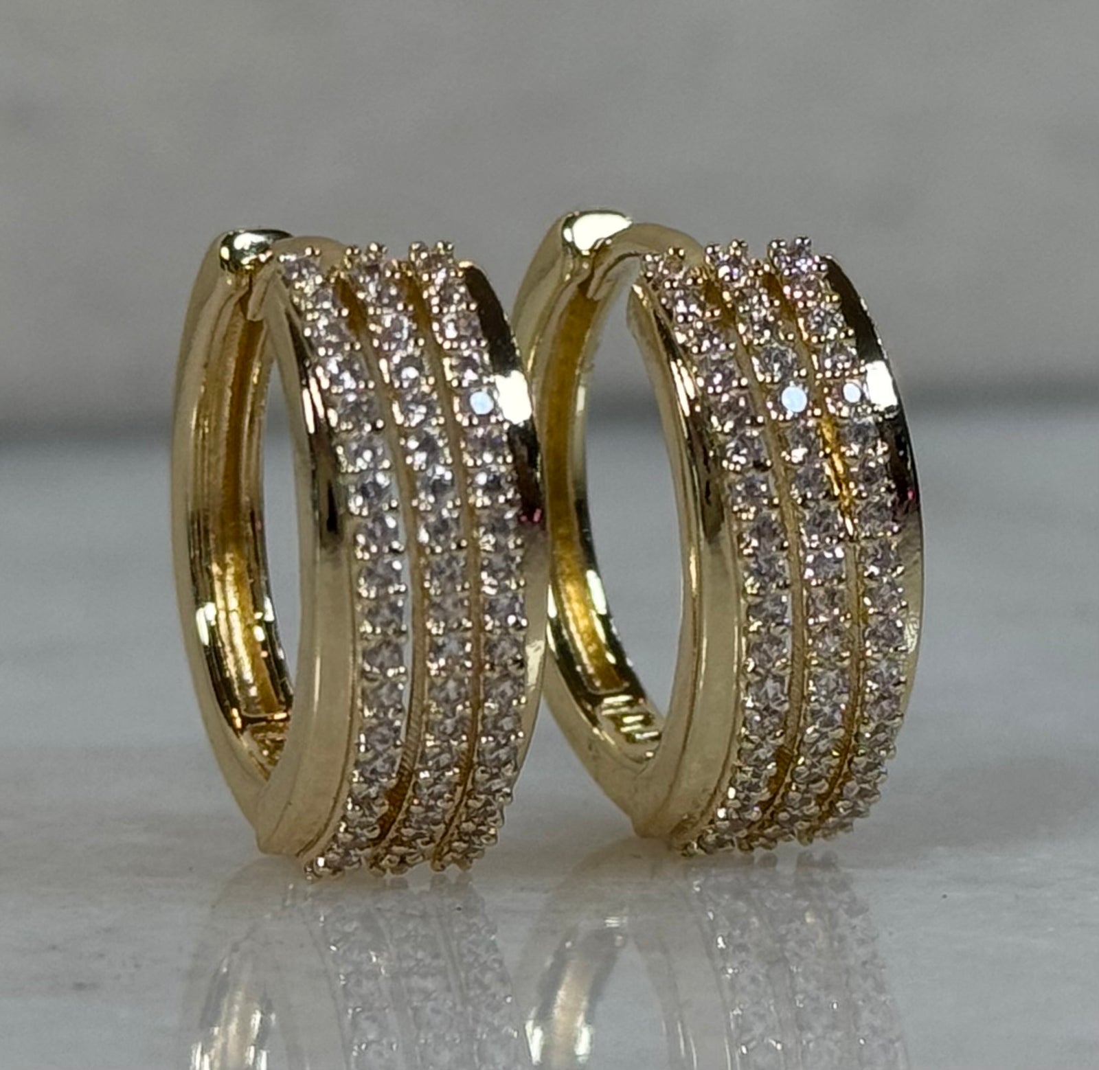 CZ Hoop Earrings Style 9