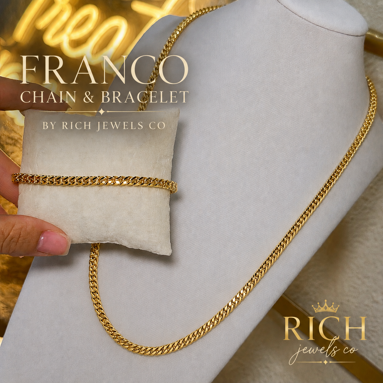 Franco 24” chain & 8” Bracelet Set