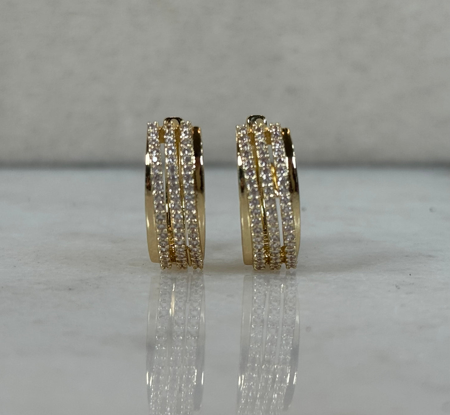 CZ Hoop Earrings Style 9
