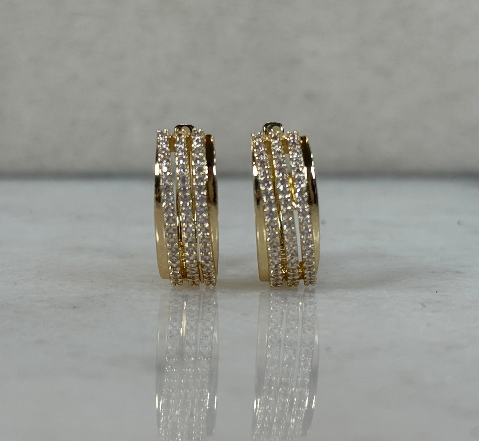 CZ Hoop Earrings Style 9