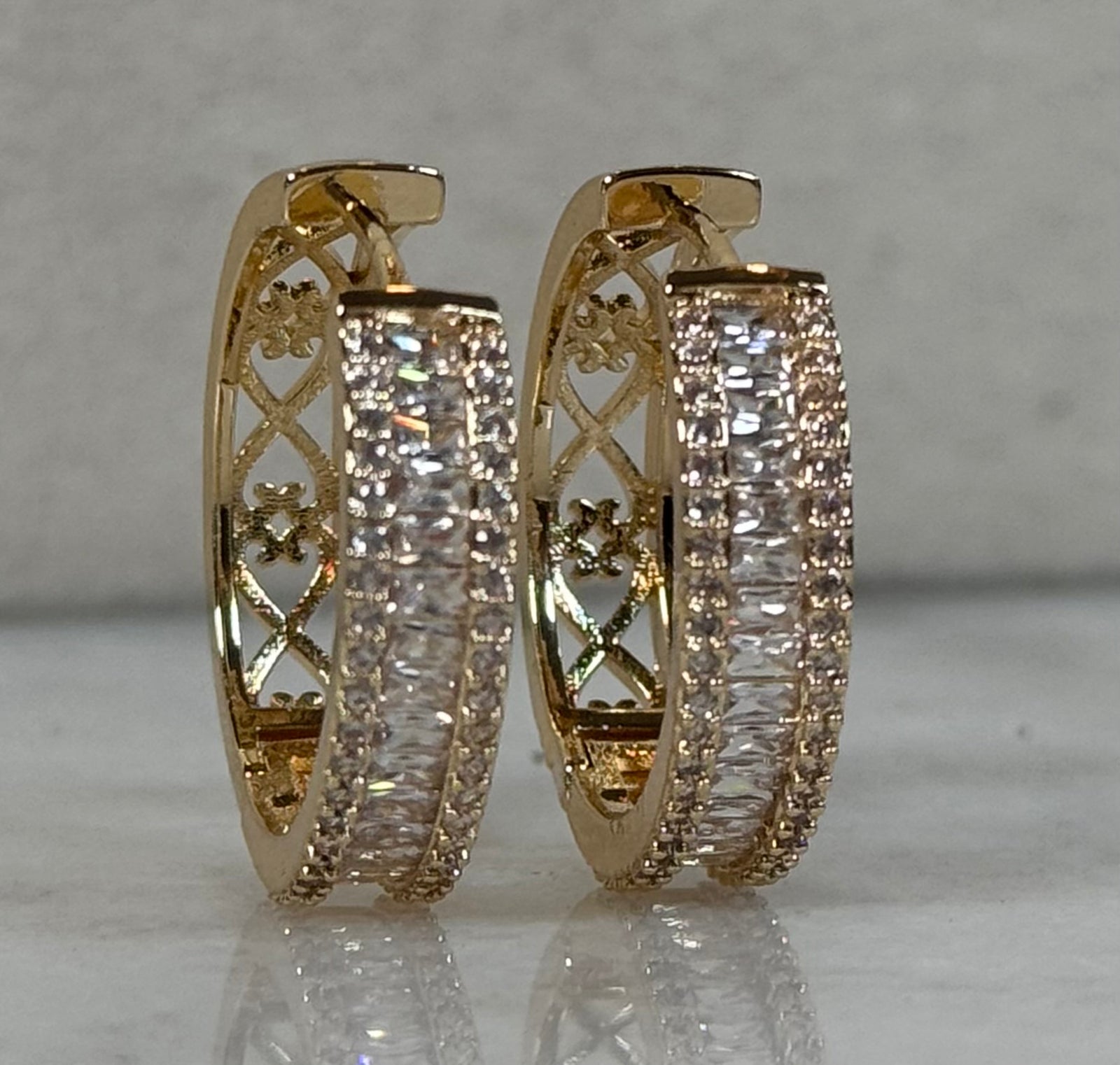 CZ Hoop Earrings Style 1
