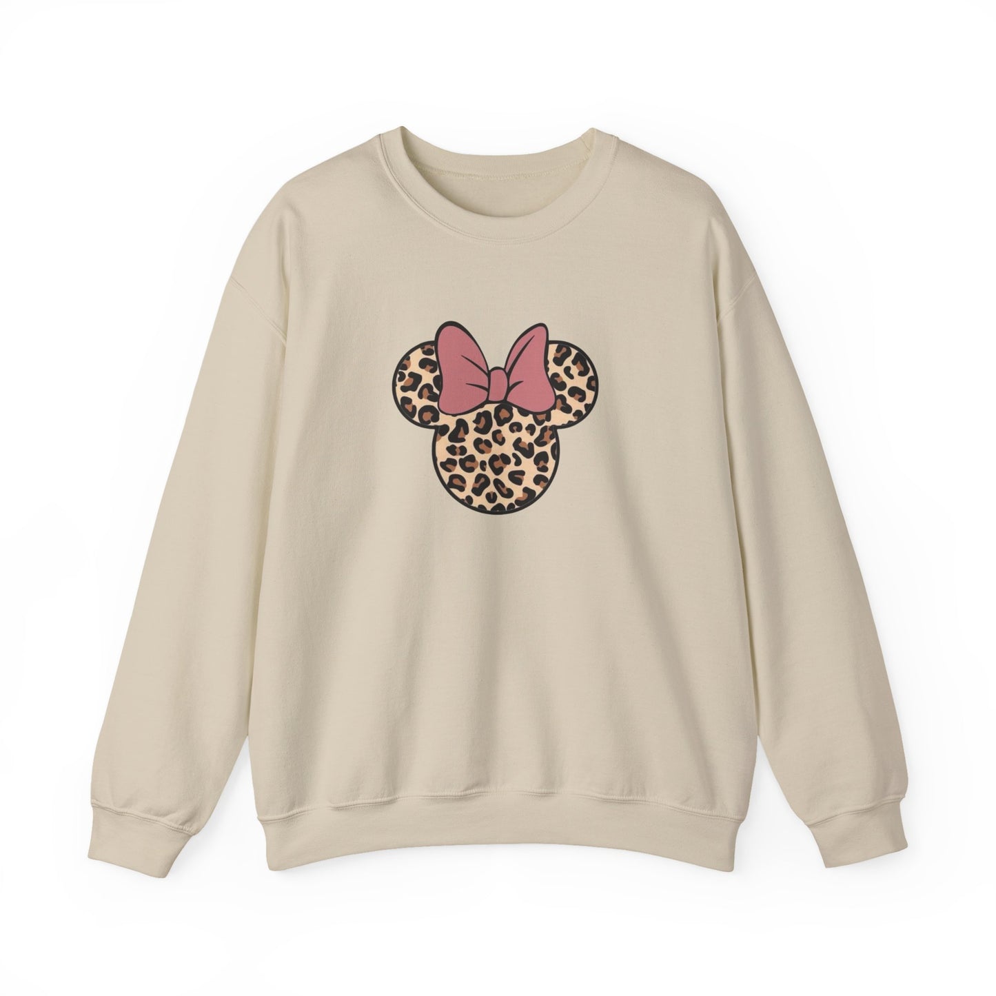 Leopard Minnie Bow Crewneck Sweatshirt