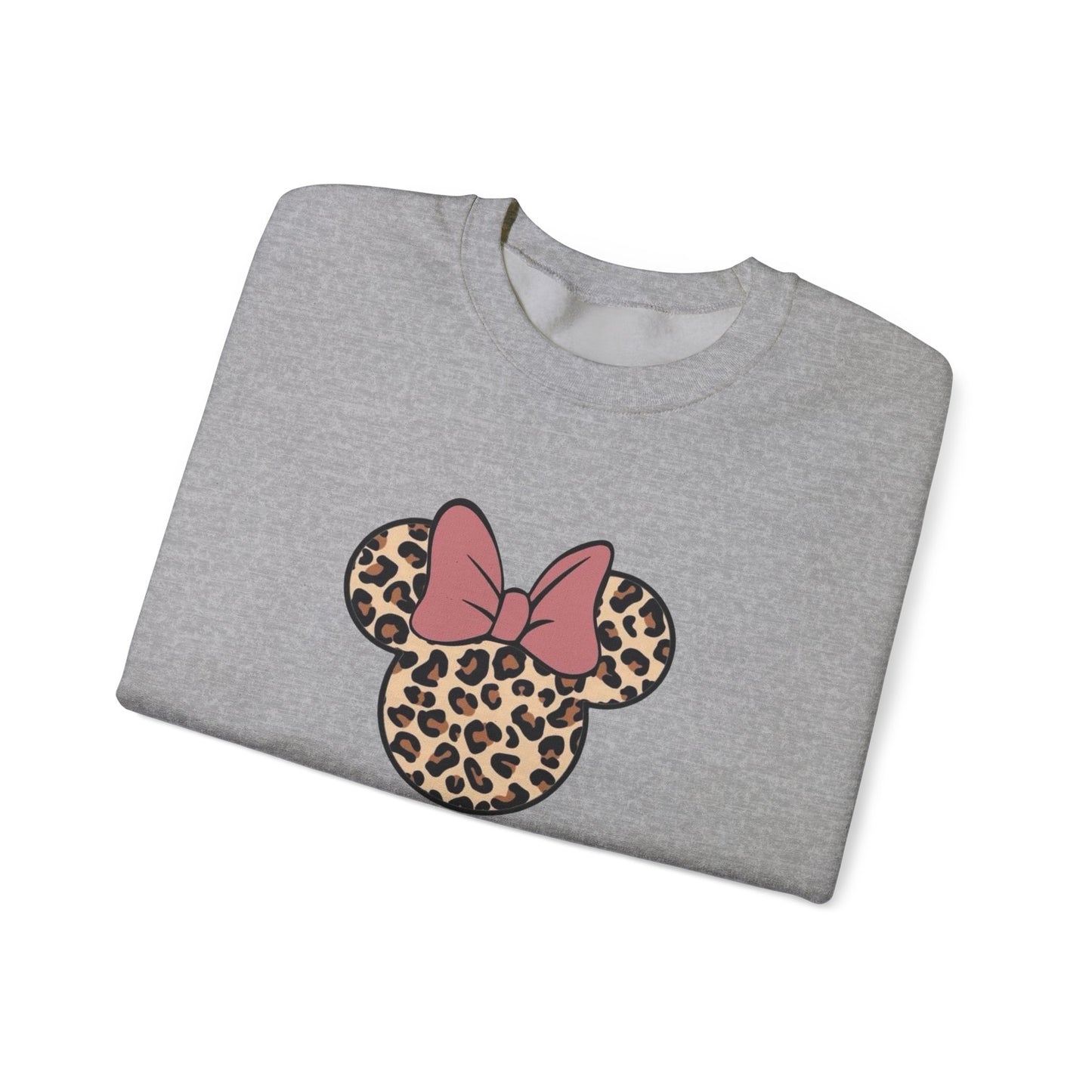 Leopard Minnie Bow Crewneck Sweatshirt