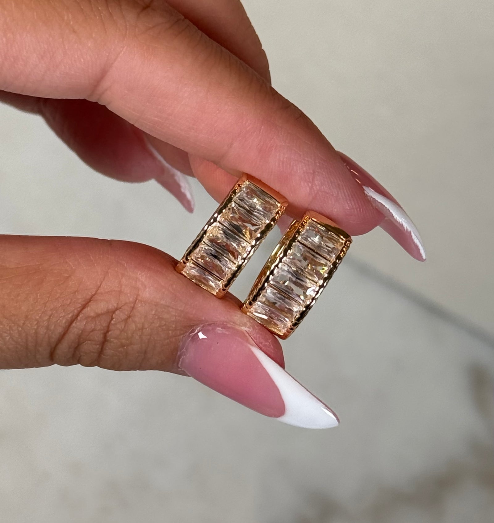 Style 3 white Crystal small hoops