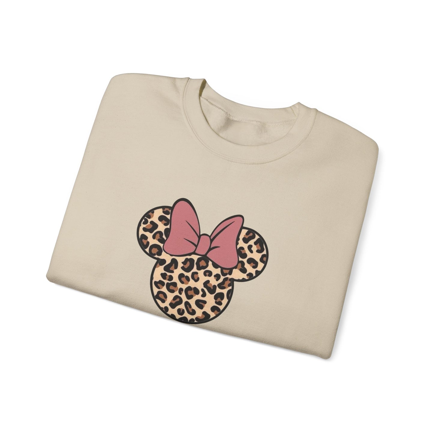Leopard Minnie Bow Crewneck Sweatshirt