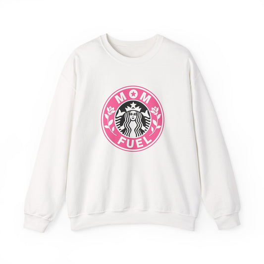 Mom Fuel Sweatshirt – Pink Coffee Logo Crewneck for Moms