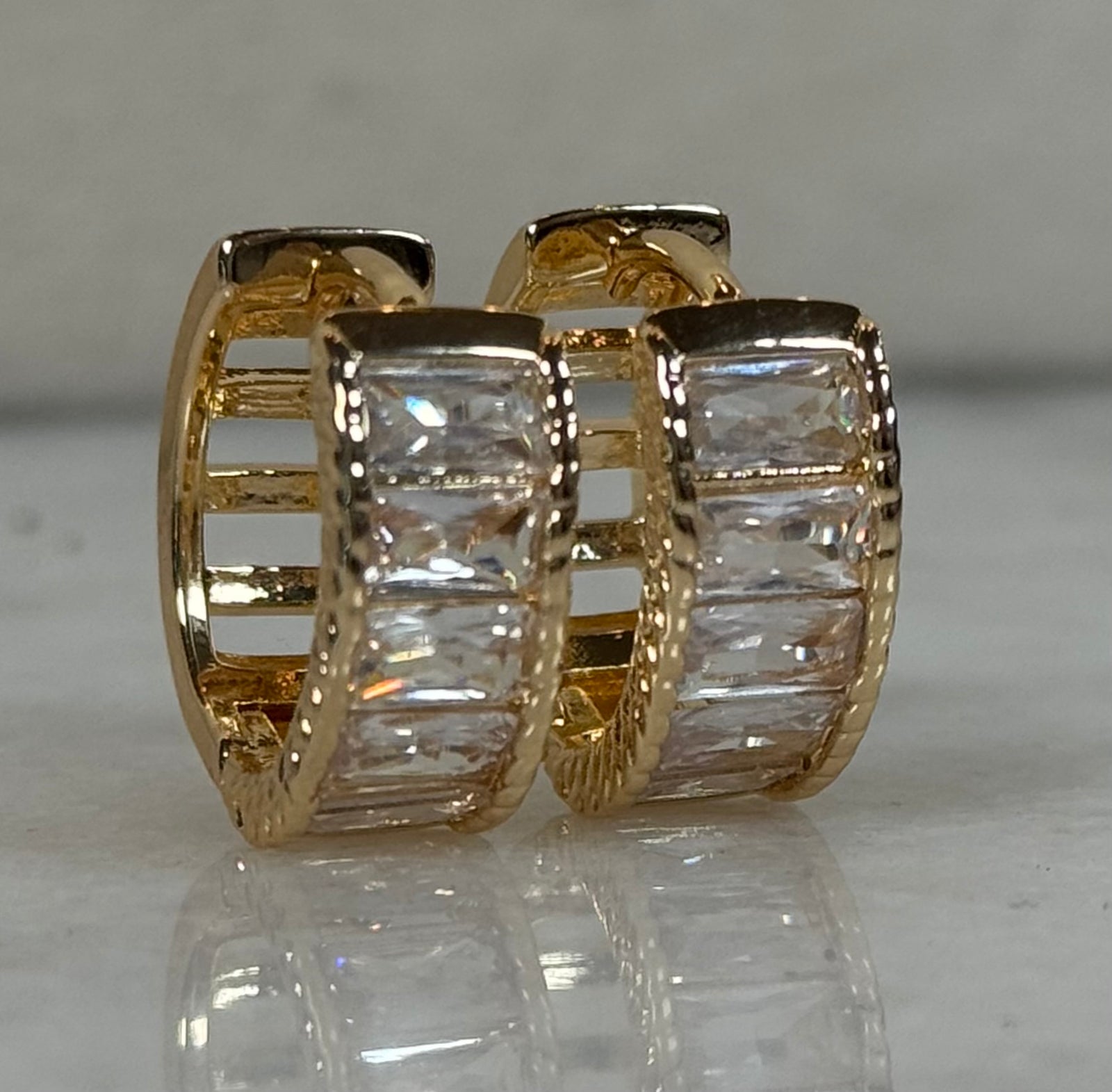 Style 3 white Crystal small hoops