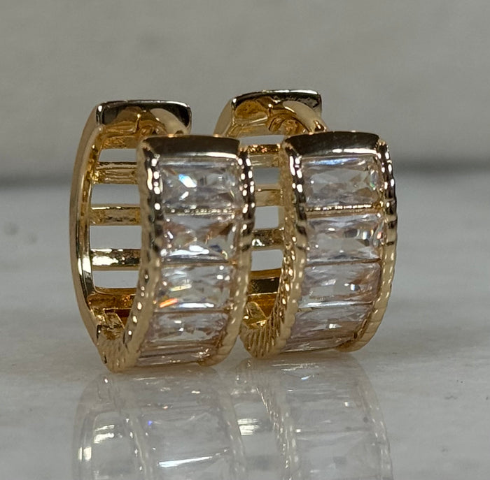 Style 3 white Crystal small hoops