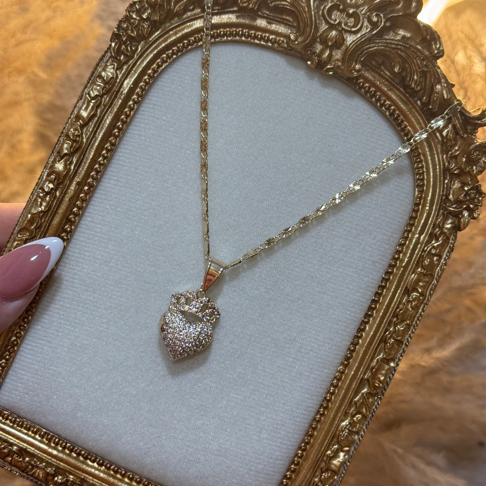 Crown Heart and 18” chain
