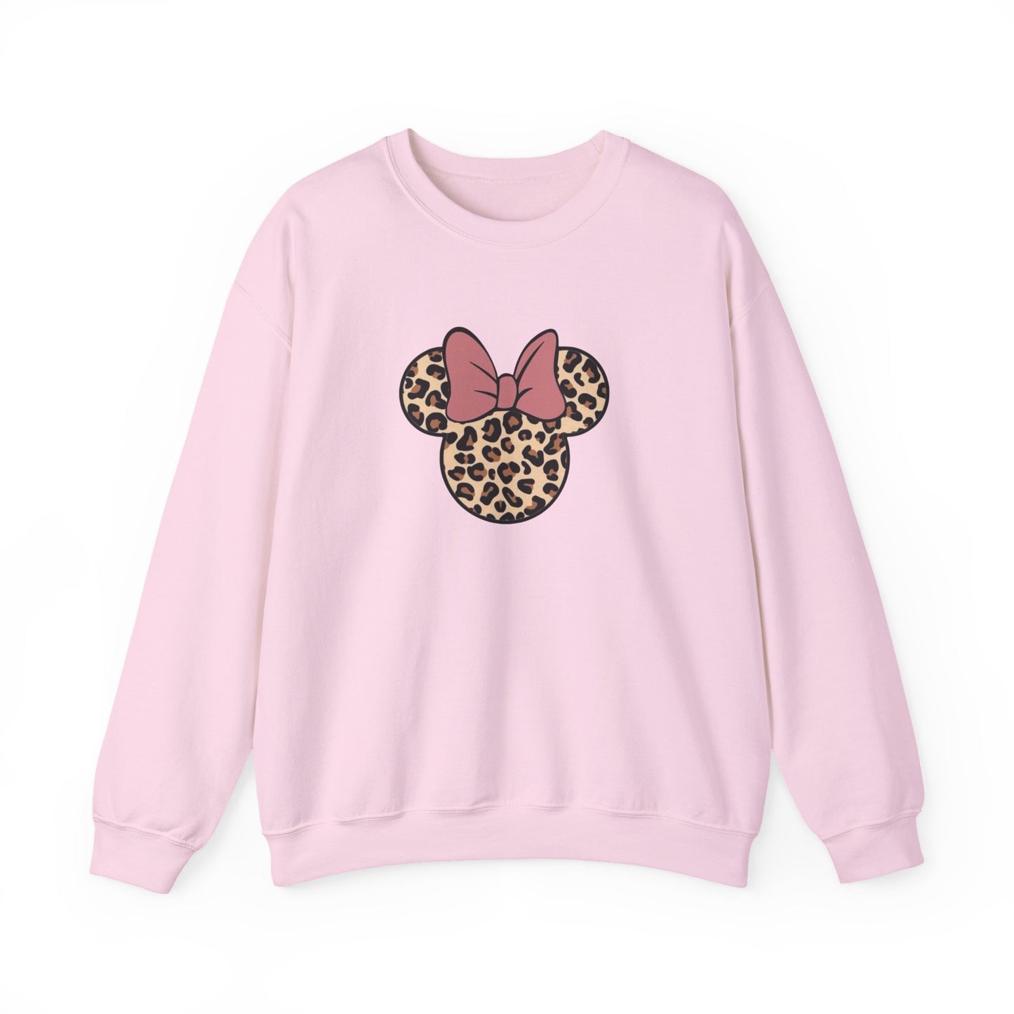 Leopard Minnie Bow Crewneck Sweatshirt