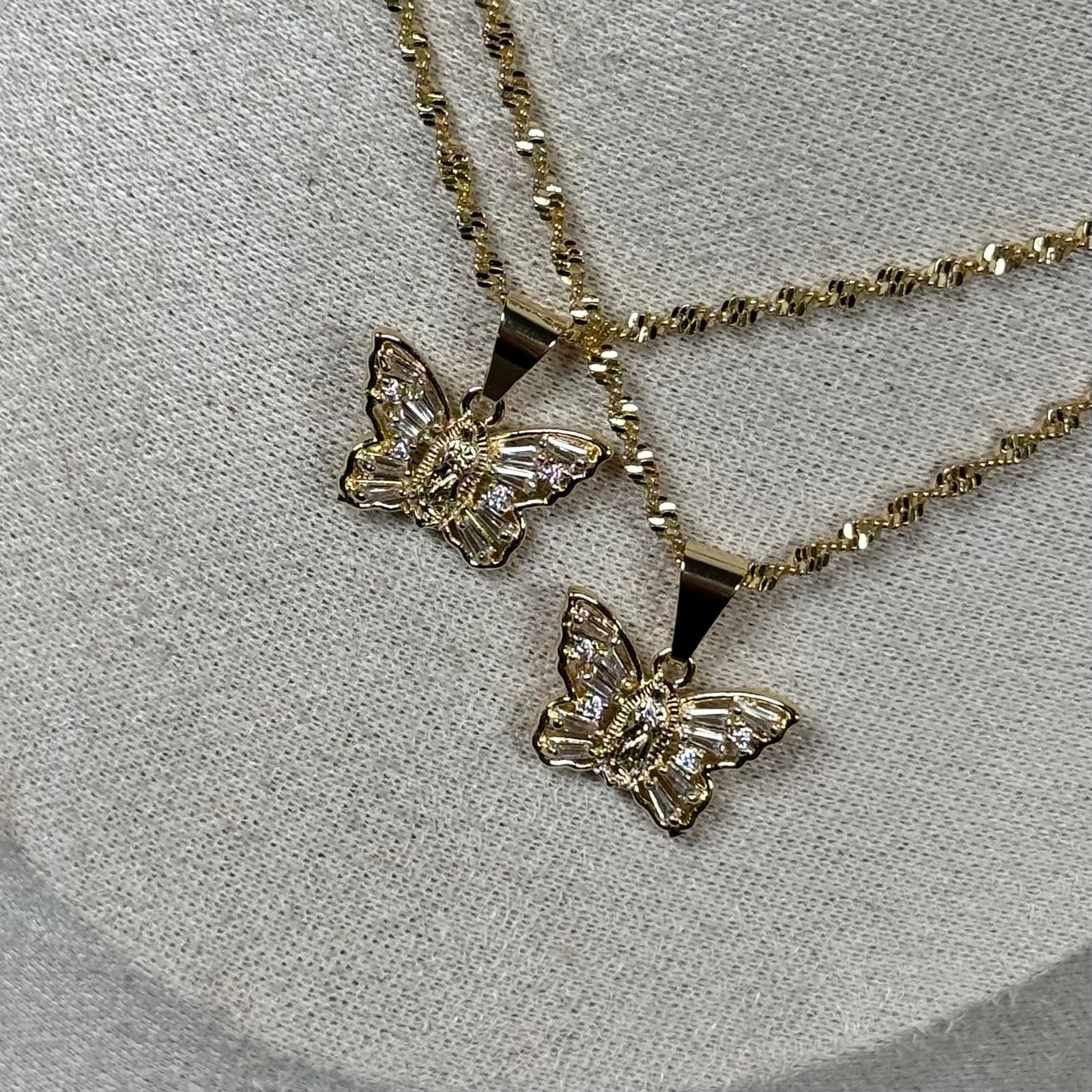 Virgin Mary crystal butterfly