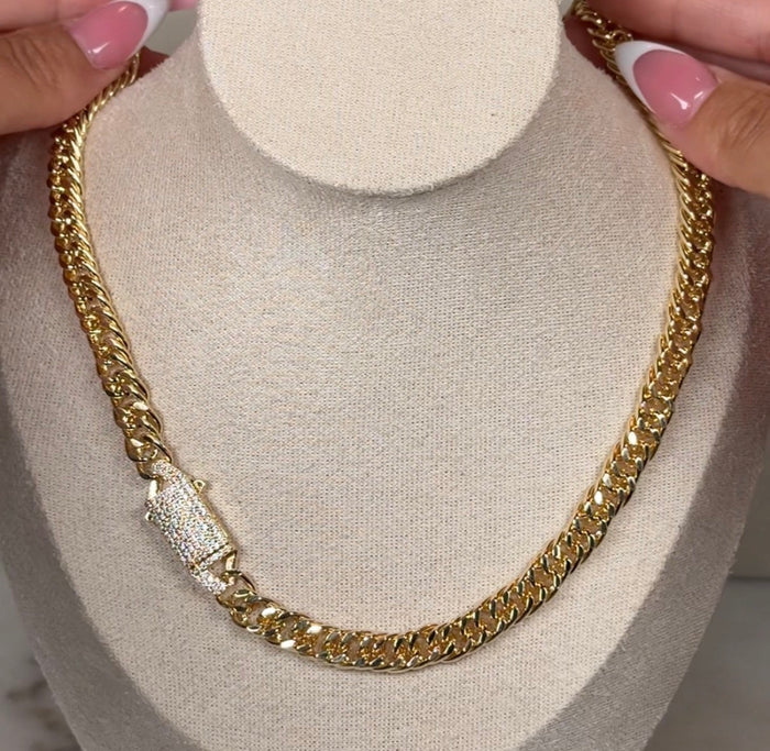 Cuban Link chain 24” CZ diamond latch