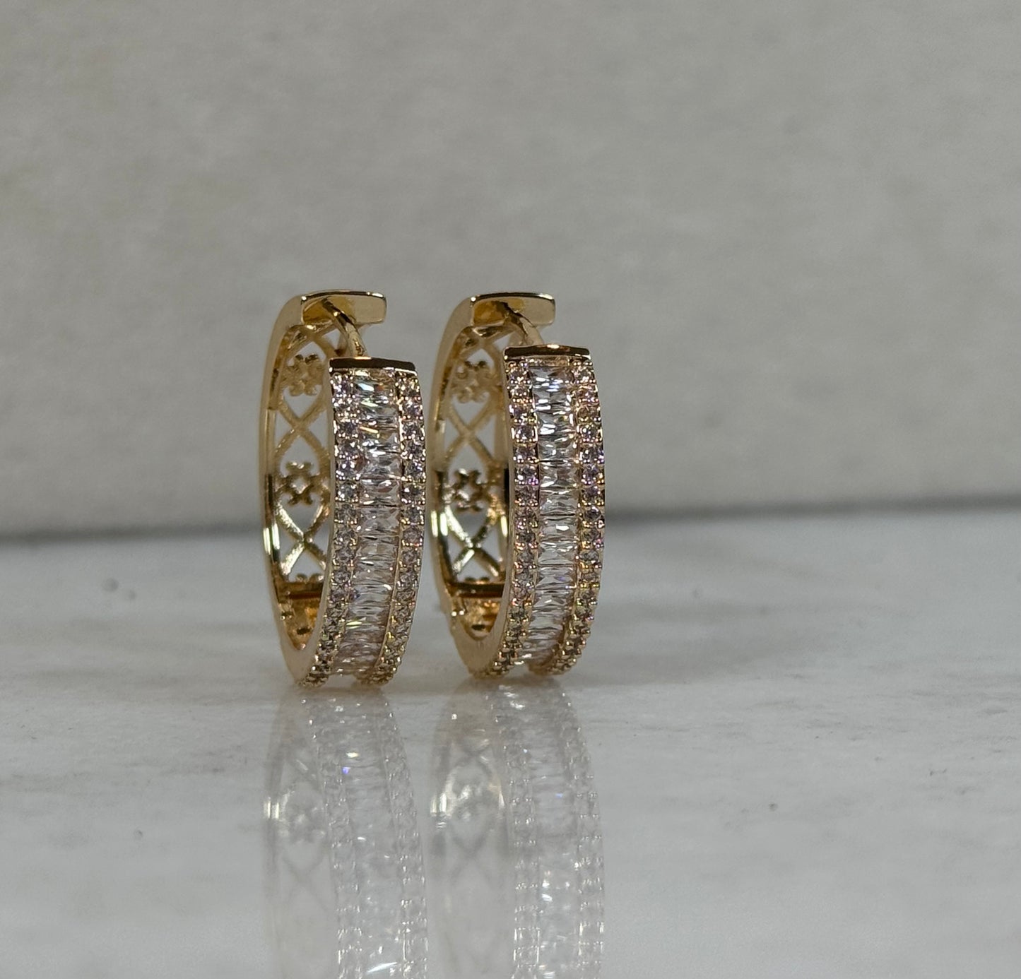 CZ Hoop Earrings Style 1