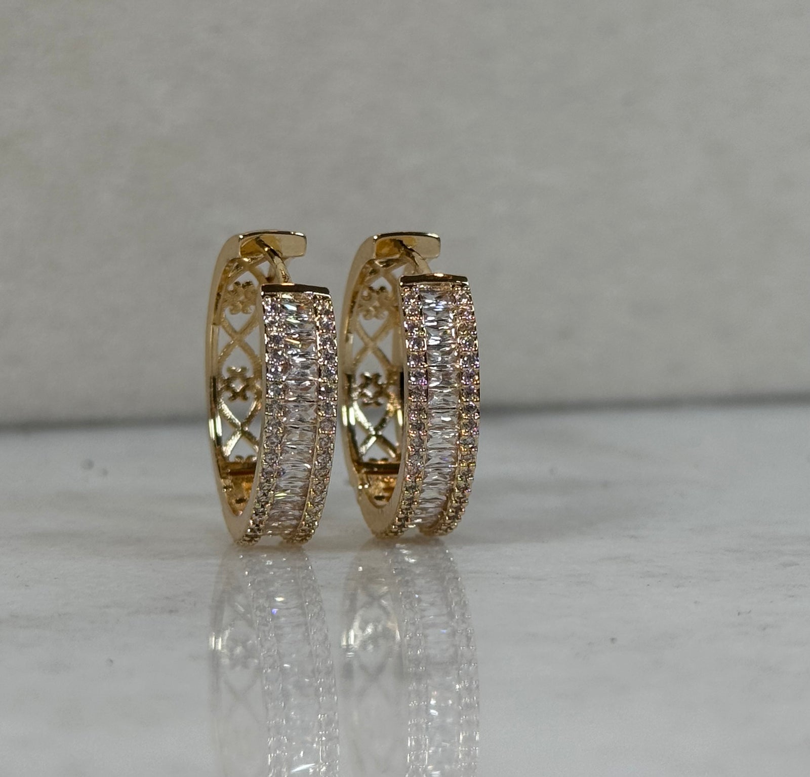 CZ Hoop Earrings Style 1