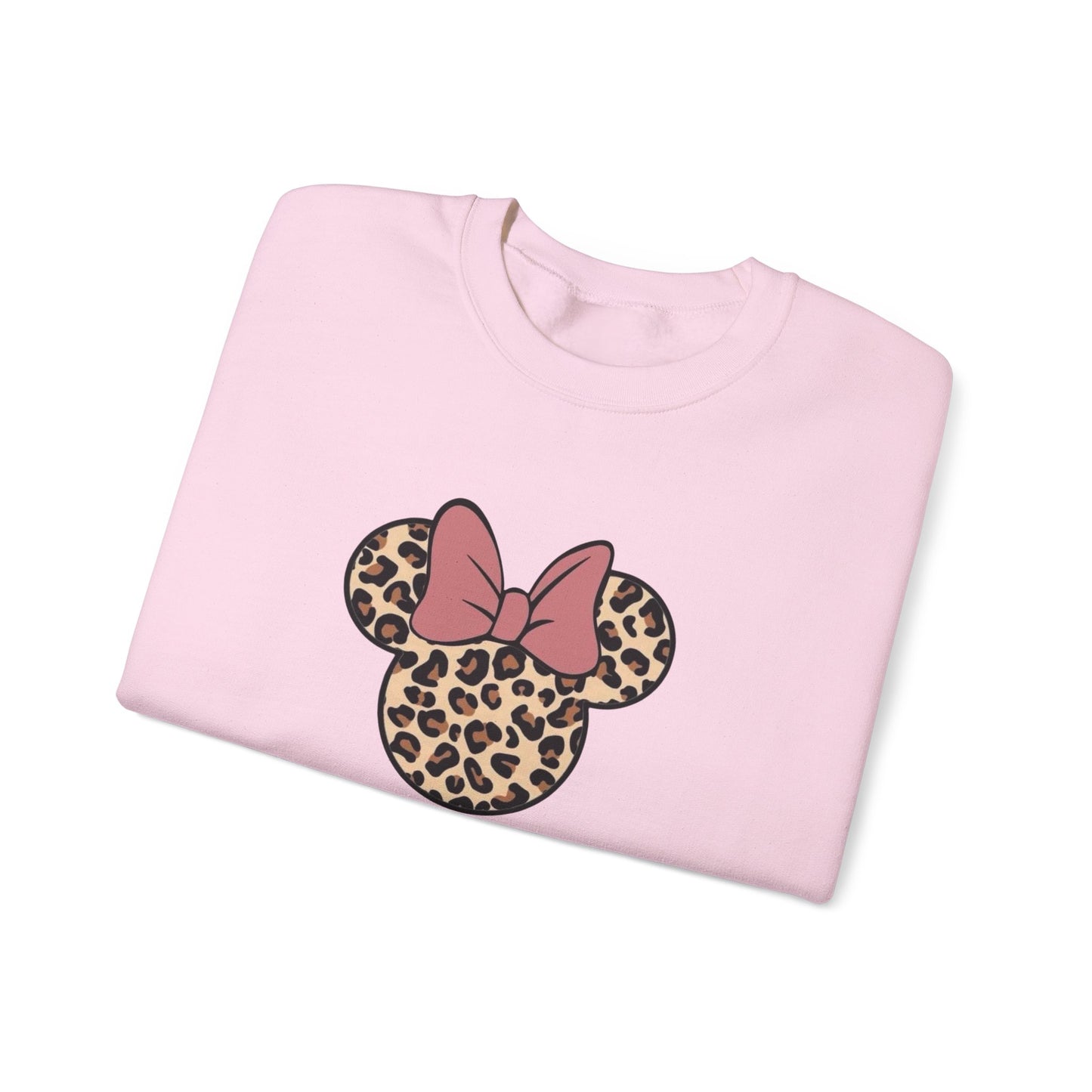 Leopard Minnie Bow Crewneck Sweatshirt
