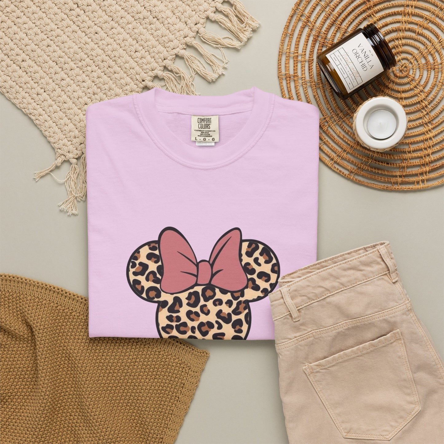 Leopard Print Minnie Mouse Tee — Pink Bow Graphic T-Shirt