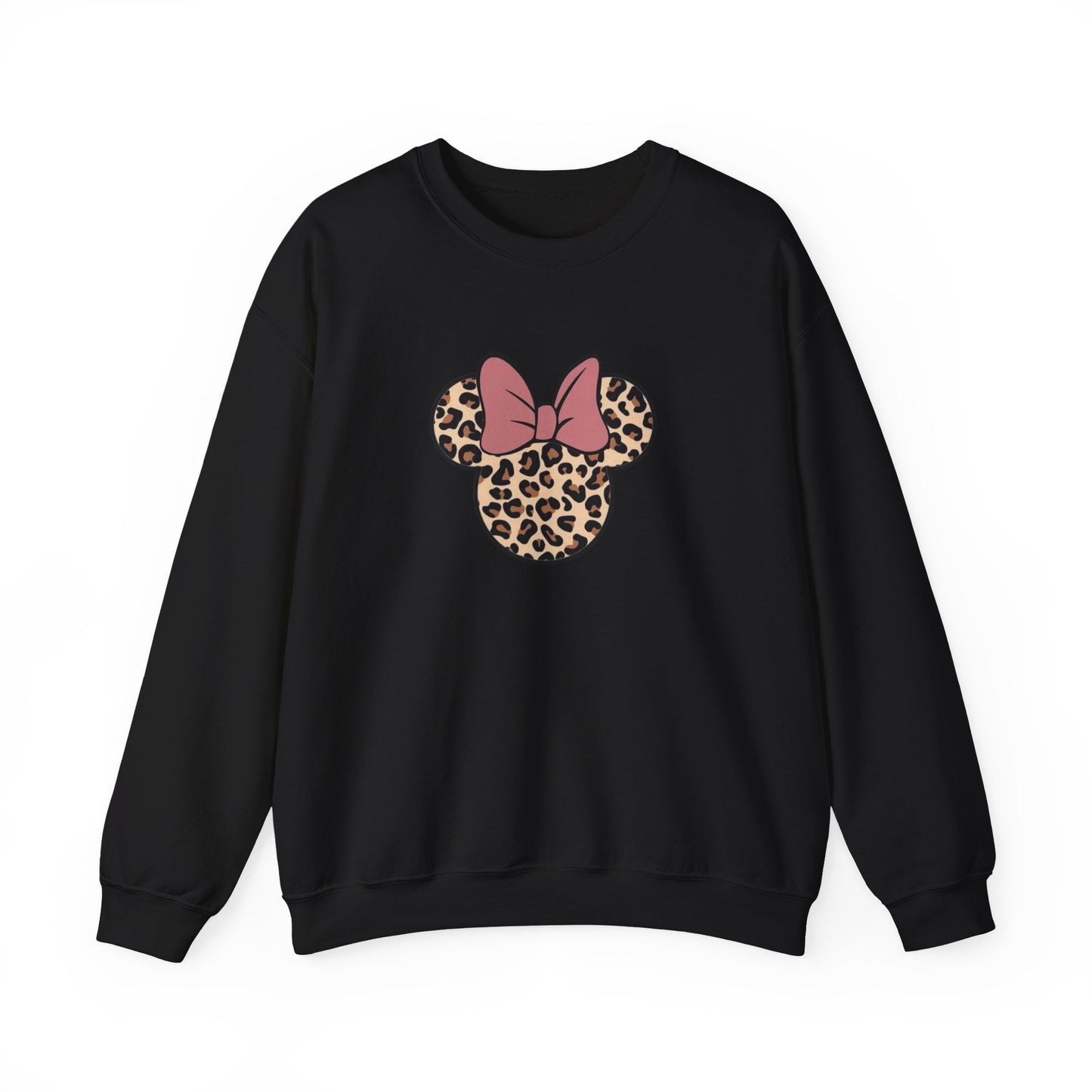 Leopard Minnie Bow Crewneck Sweatshirt