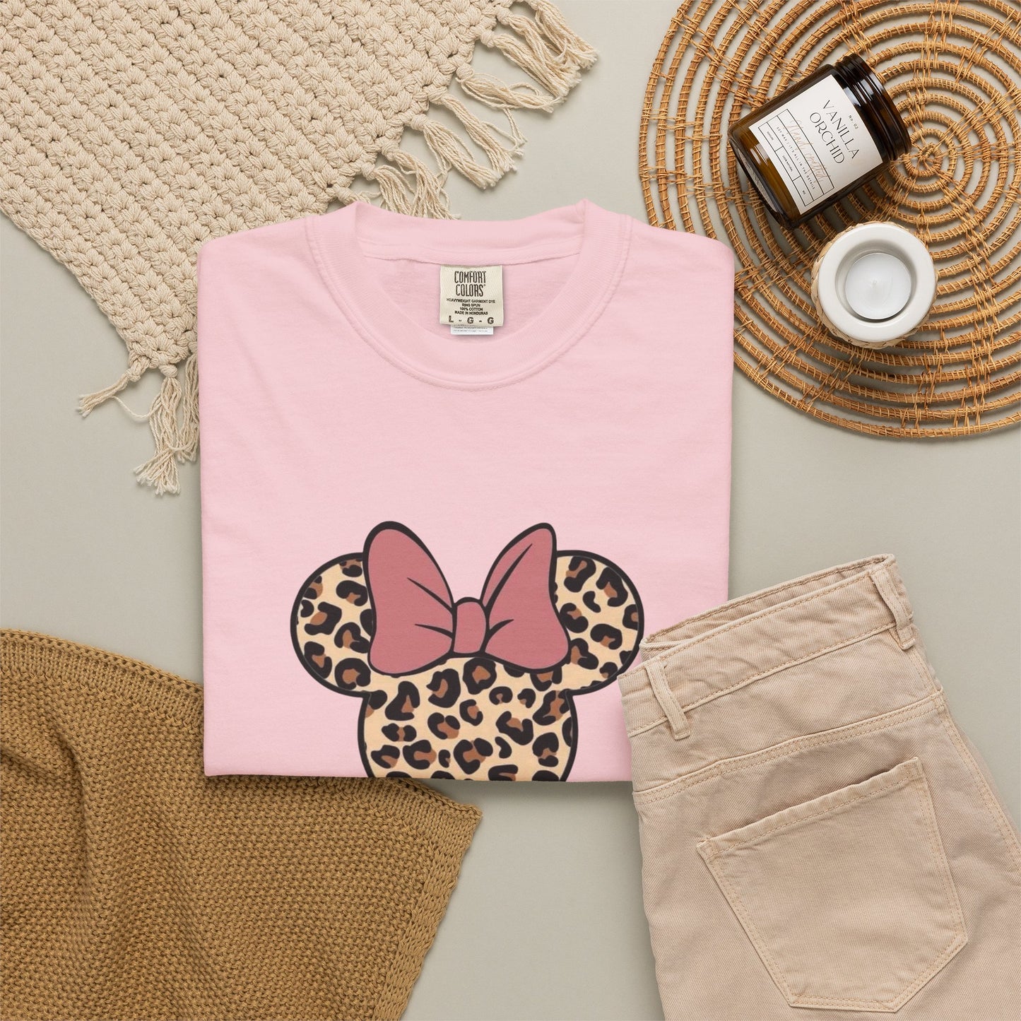 Leopard Print Minnie Mouse Tee — Pink Bow Graphic T-Shirt