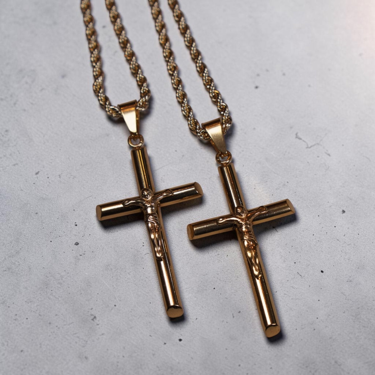 Gold cross + 22 inch chain