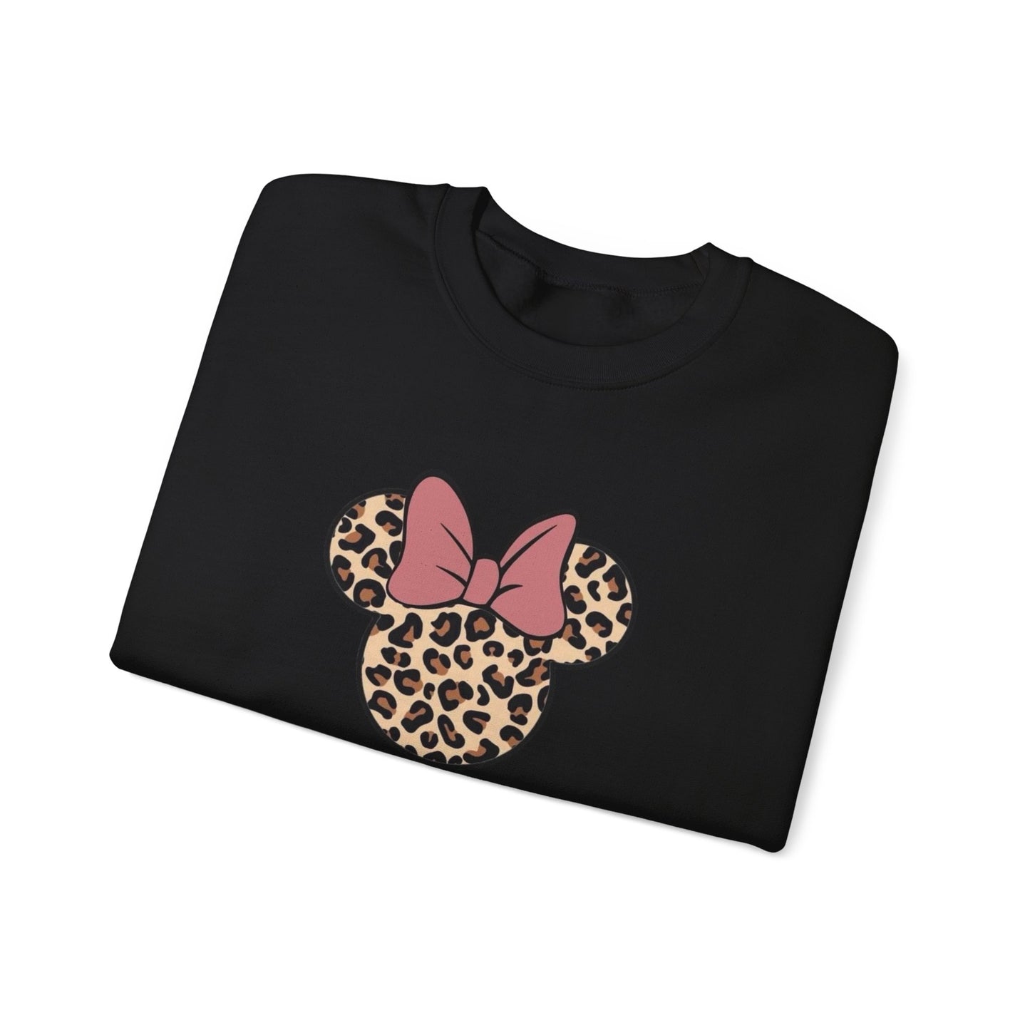Leopard Minnie Bow Crewneck Sweatshirt