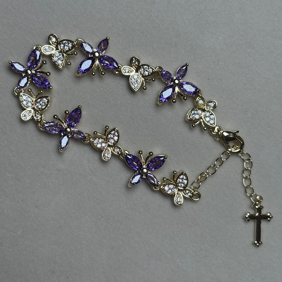 Purple stones Butterfly Bracelet