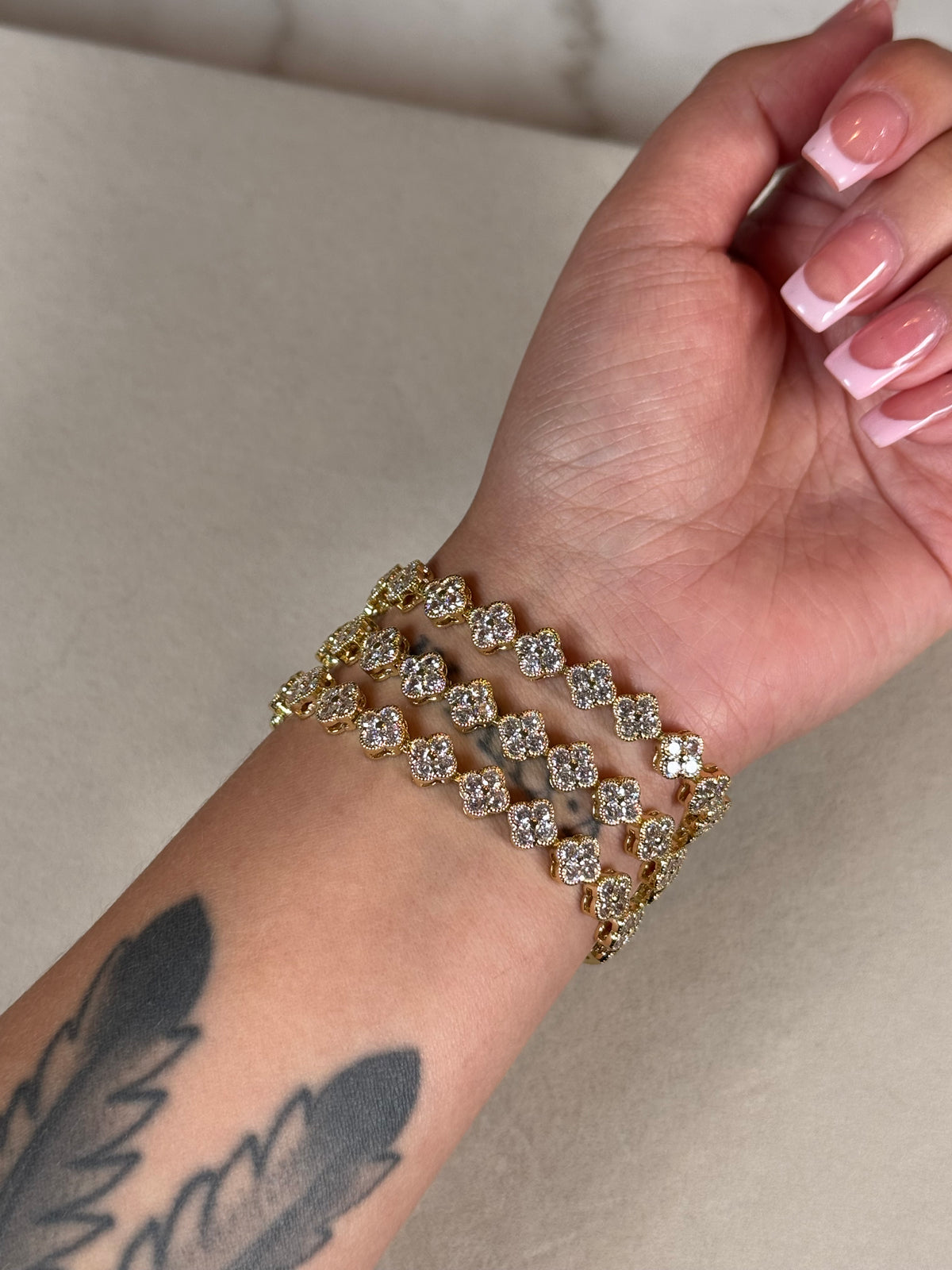Small Pink Clover bracelet