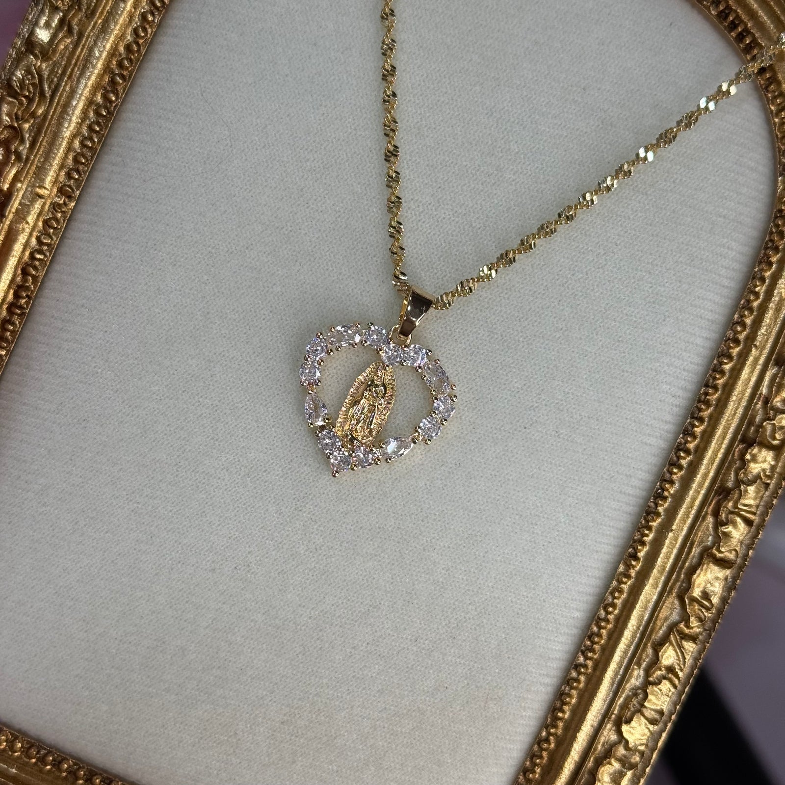 Virgin Mary Crystal heart