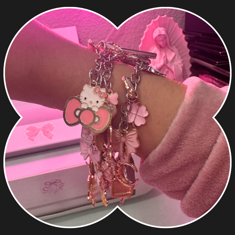 Freestyle pink themed charm bracelet