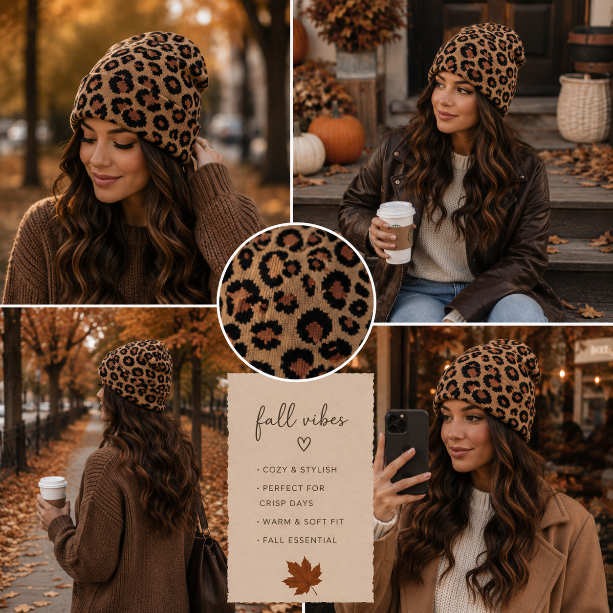 Leopard beanie ￼