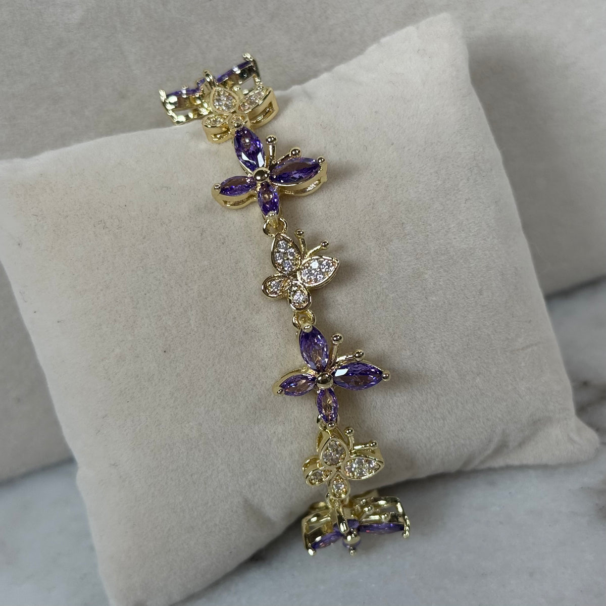Purple stones Butterfly Bracelet