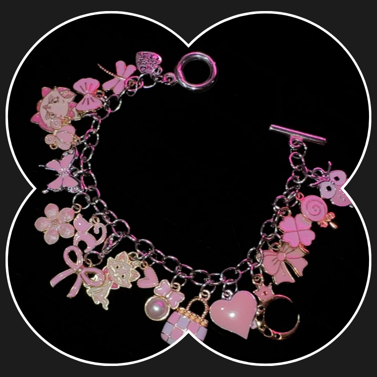 Freestyle pink themed charm bracelet
