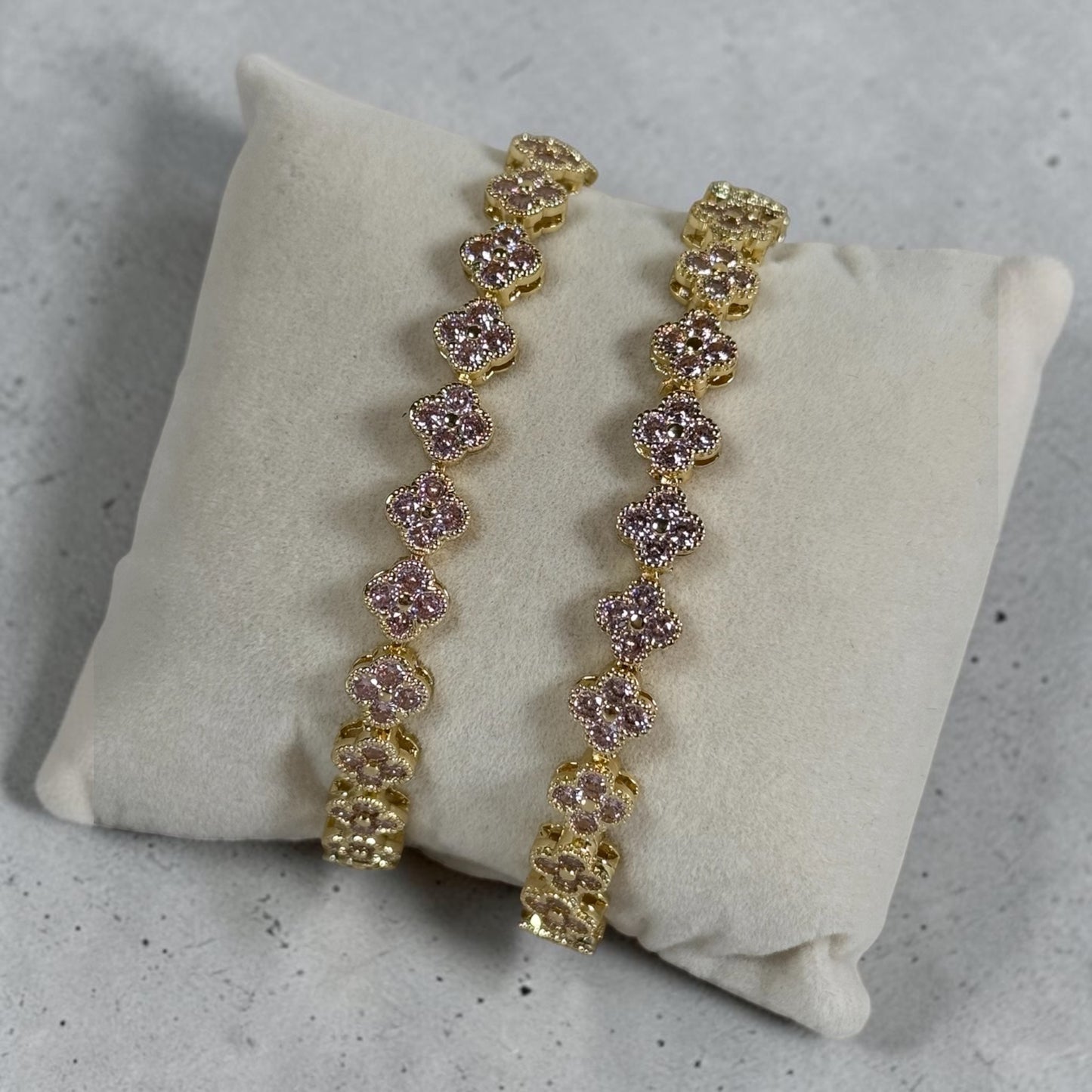 Small Pink Clover bracelet