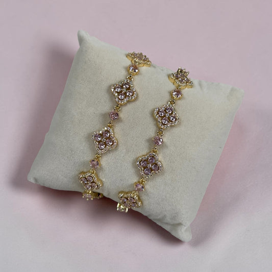 Diamond Pink Clover bracelet